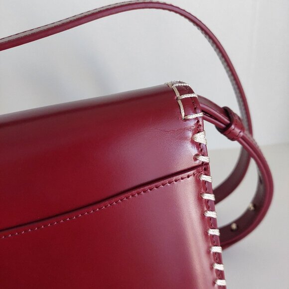 CHLOE Kattie Dark Ruby Red Crossbody Bag - Picture 9 of 17
